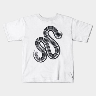 Minimalist black and white charcoal curve sketch Kids T-Shirt